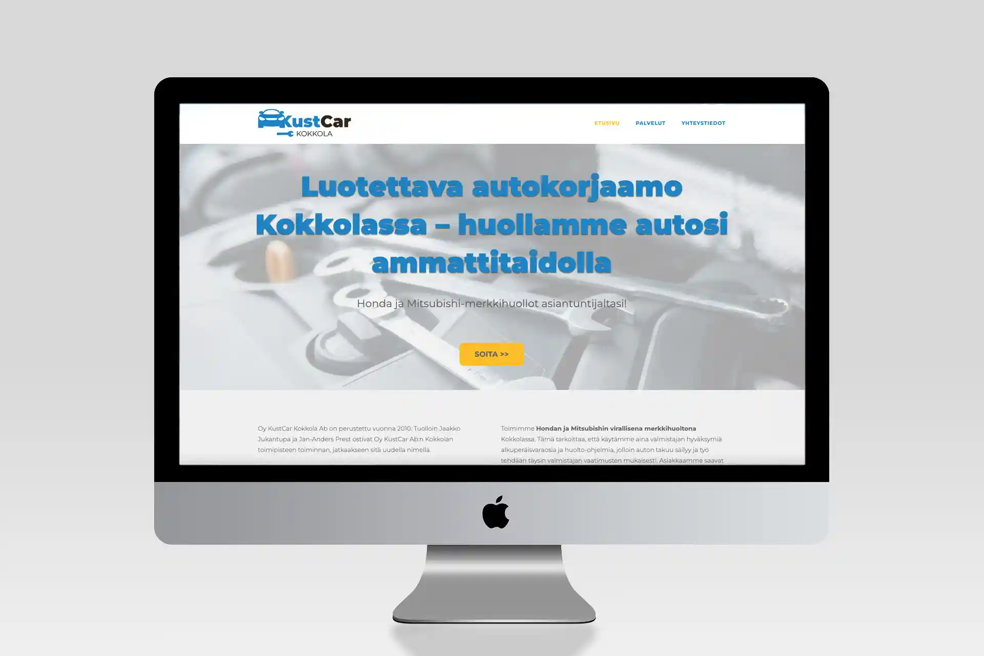 Kokkolalaiselle Oy KustCar Ab:lle uusittiin kotisivut syyskuussa 2025. "